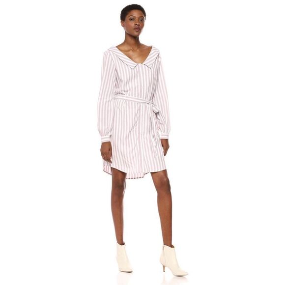 Cupcakes and Cashmere Women's Daylily Yarn Dyed Rayon Stripe Shirt Dress Size XS - Picture 1 of 16
